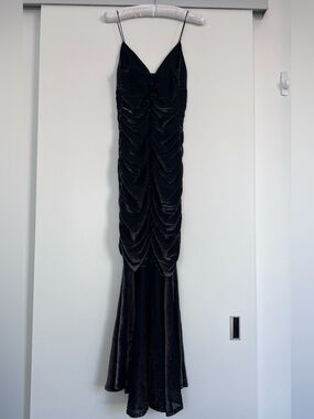Y2K Scene Black Ruched Slip Mermaid Dress whimsigoth made in Canada